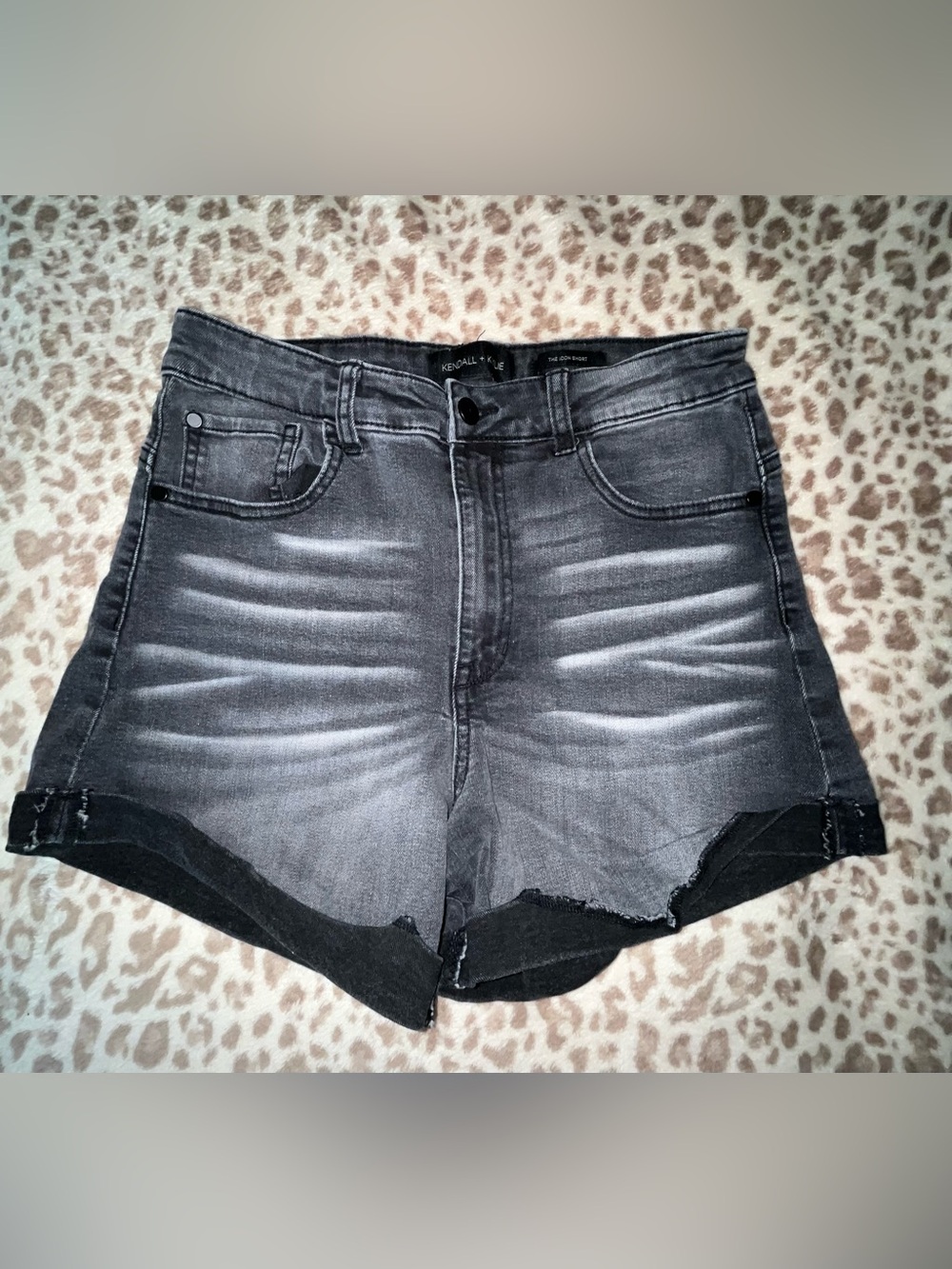 Kendall & Kylie - Faded Black High-Rise Denim Shorts